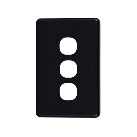 4Cabling Classic 3 Gang Switch Cover - Black
