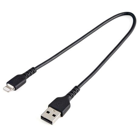 StarTech 12inch (30cm) Durable Black USB-A to Lightning Cable -